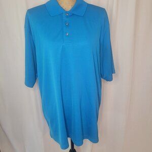 Tommy Armour Mens Short Sleeve Golf Polo Shirt Size Extra Large Solid Blue